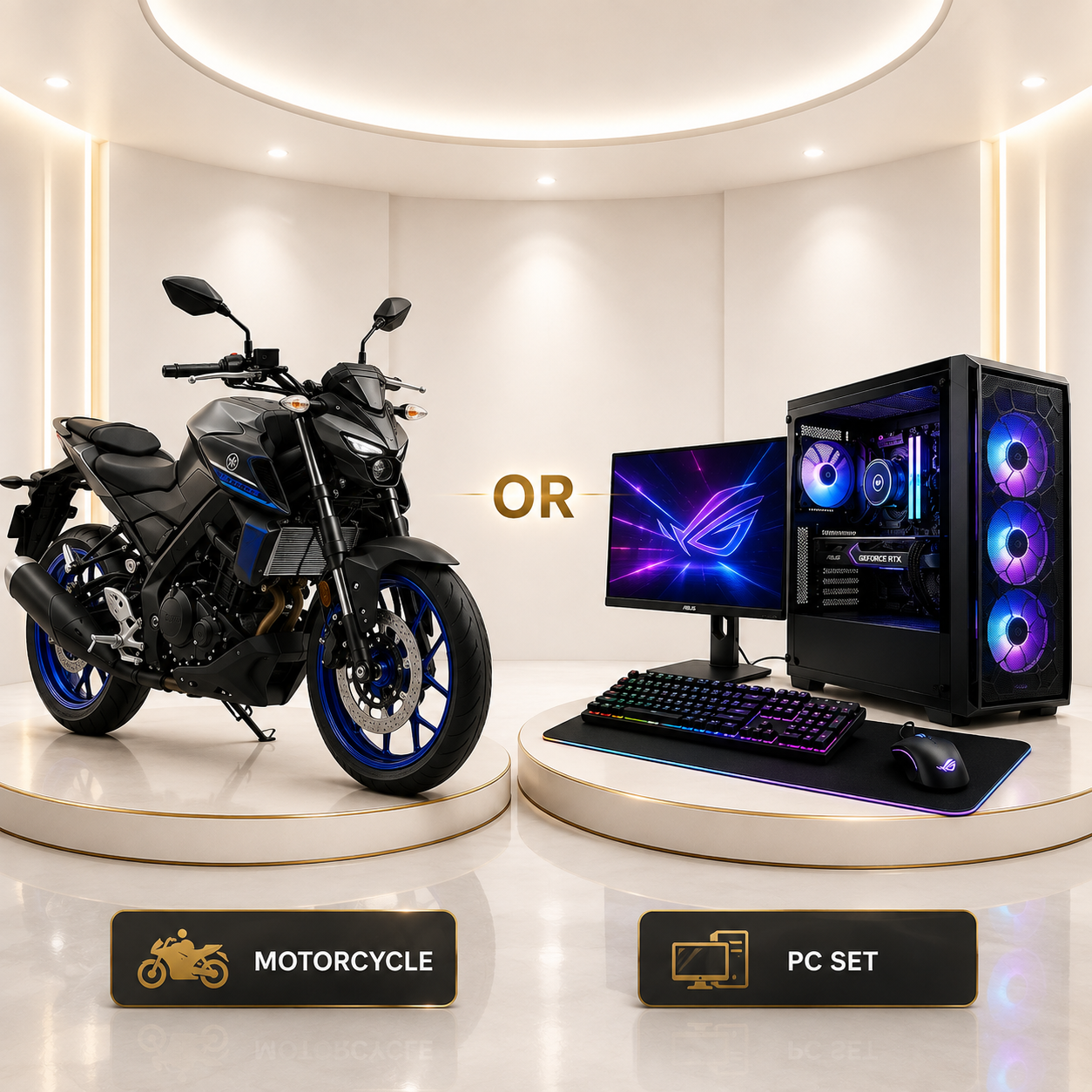 Motorcycle or PC set reward